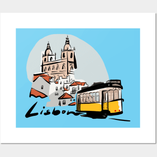 Lisboa Tram and Cathedral Posters and Art